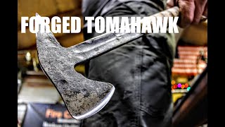 Forging A Tactical Tomahawk From A Truck Spring ~ Blacksmithing Post Apocalyptic Weapon