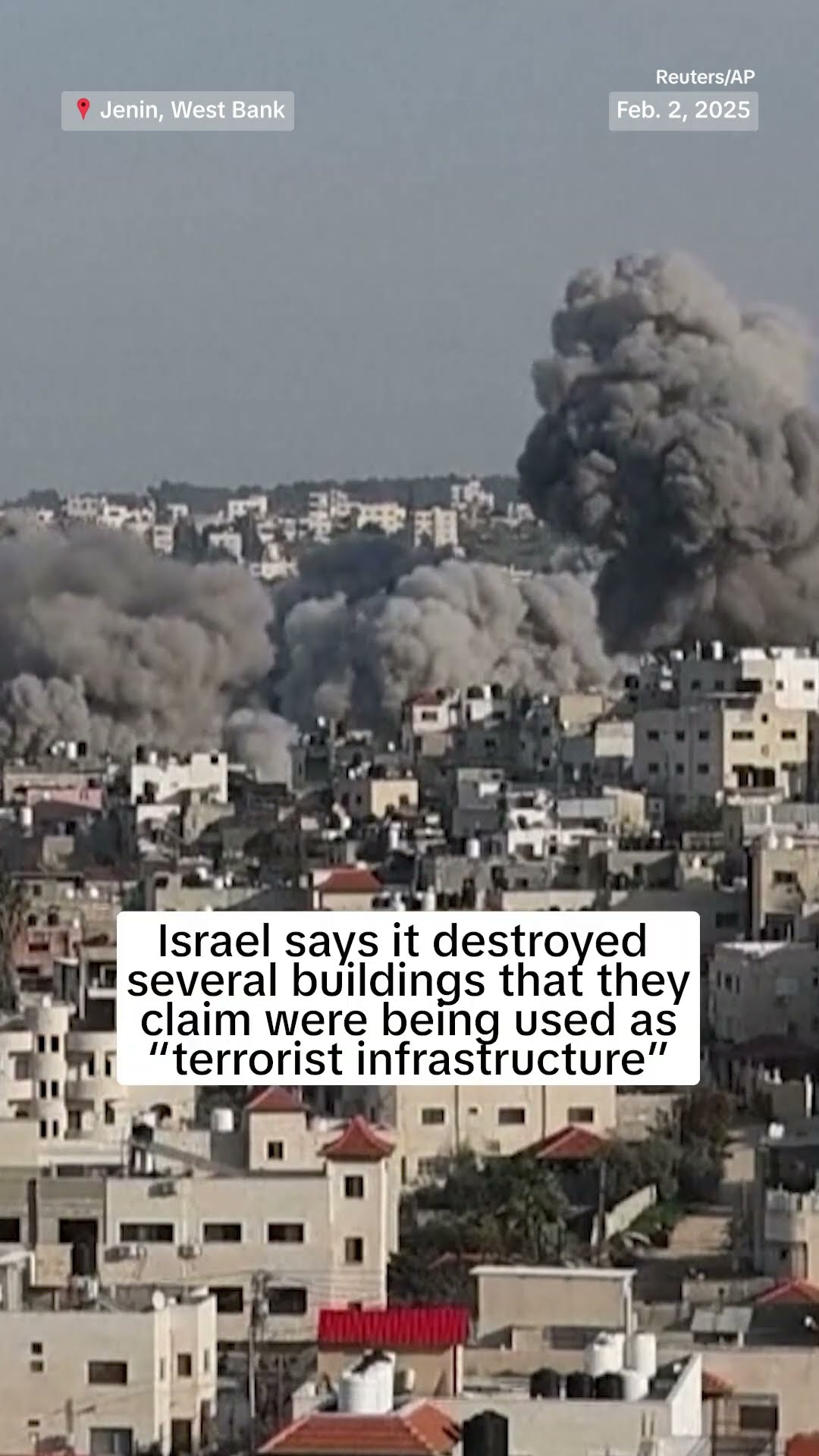 Explosions demolish more than two dozen buildings in the occupied West Bank