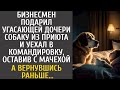 Подарил угасающей дочери собаку из приюта и уехал в командировку оставив с мачехой… А приехав раньше