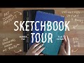 Sketchbook tour  art school projects  travel sketchbooks