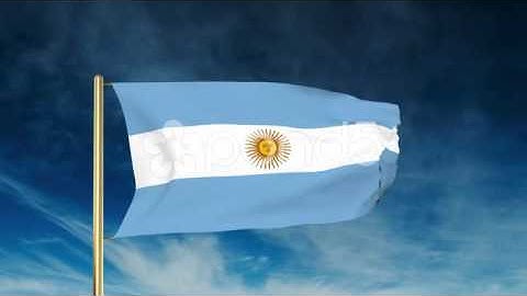 Argentina Flag Slider Style. Waving In The Win With Cloud Background Animation