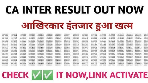 CA inter result dec 21/ca inter dec 21 result date/ca inter result/ca intermediate december result