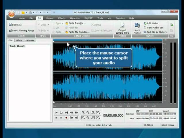 AVS4YOU >> AVS Audio Editor >> Ajouter des marqueurs