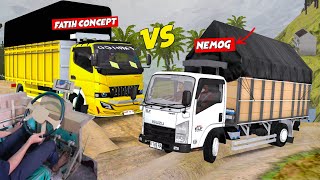 Bussid Mod Battle! NMR71 Giga Nemog vs Canter V5 Sumatra Fatih Concept – Power vs Handsome 🔥 screenshot 3