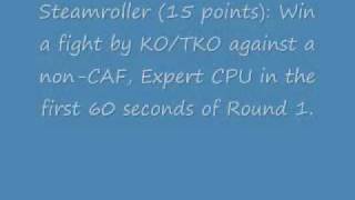 UFC Undisputed 2010 Achievements (cheat codes)
