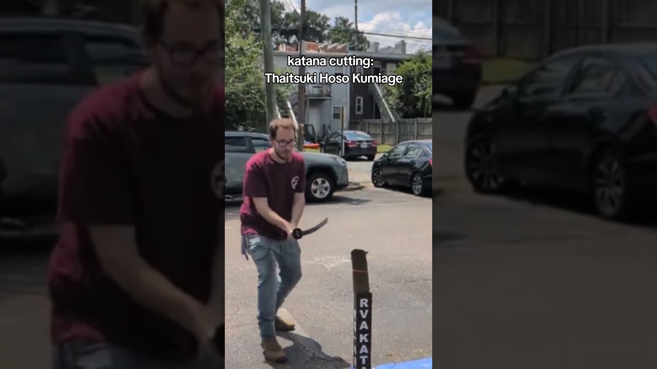 katana cutting with the Thaitsuki Hoso Kumiage 