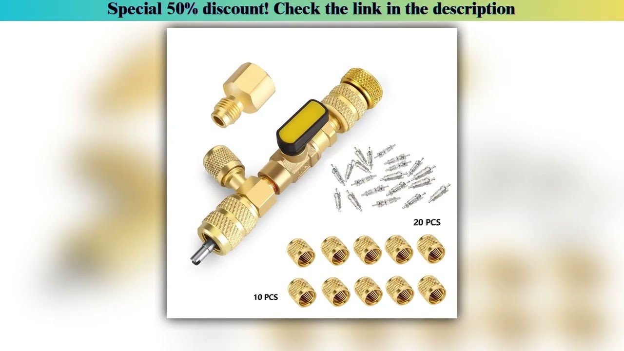 Slide Valve Core Remover Installer Tool Kit with Dual Size 1/4 & 5/16 Port for with R22 R12 R407 R41