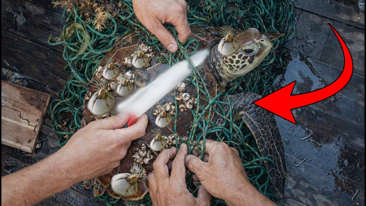 600 ЛЕТ В Ловушке! Сеть-Призрак, Которая ИЗУРОДОВАЛА Её Жизнь 🐢 (Морское Спасение) | Quom
