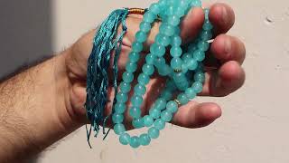 Real Sky Blue Agate Prayer Beads, Tasbih 99, 8mm Bead screenshot 5