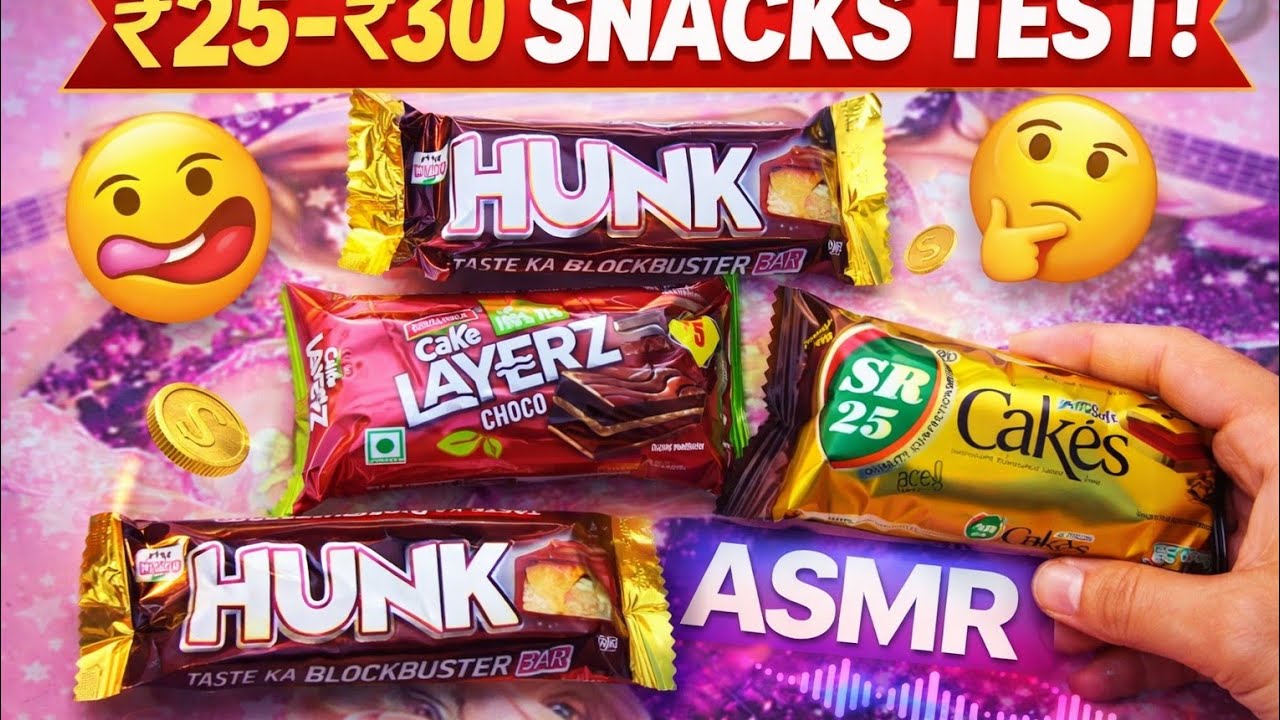 ASMR Budget Chocolate Snacks 🍫 | Hunk & Cake Layerz | Unpacking & Eating Sounds