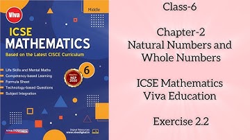 ICSE Class-6 Chapter-2 Exercise 2.2 Natural Numbers and Whole Numbers Viva Education #2025
