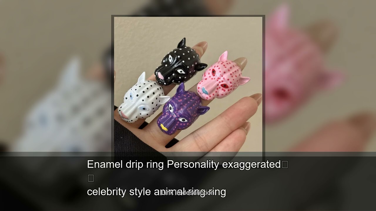 Enamel drip ring Personality exaggerated celebrity style animal ring ring