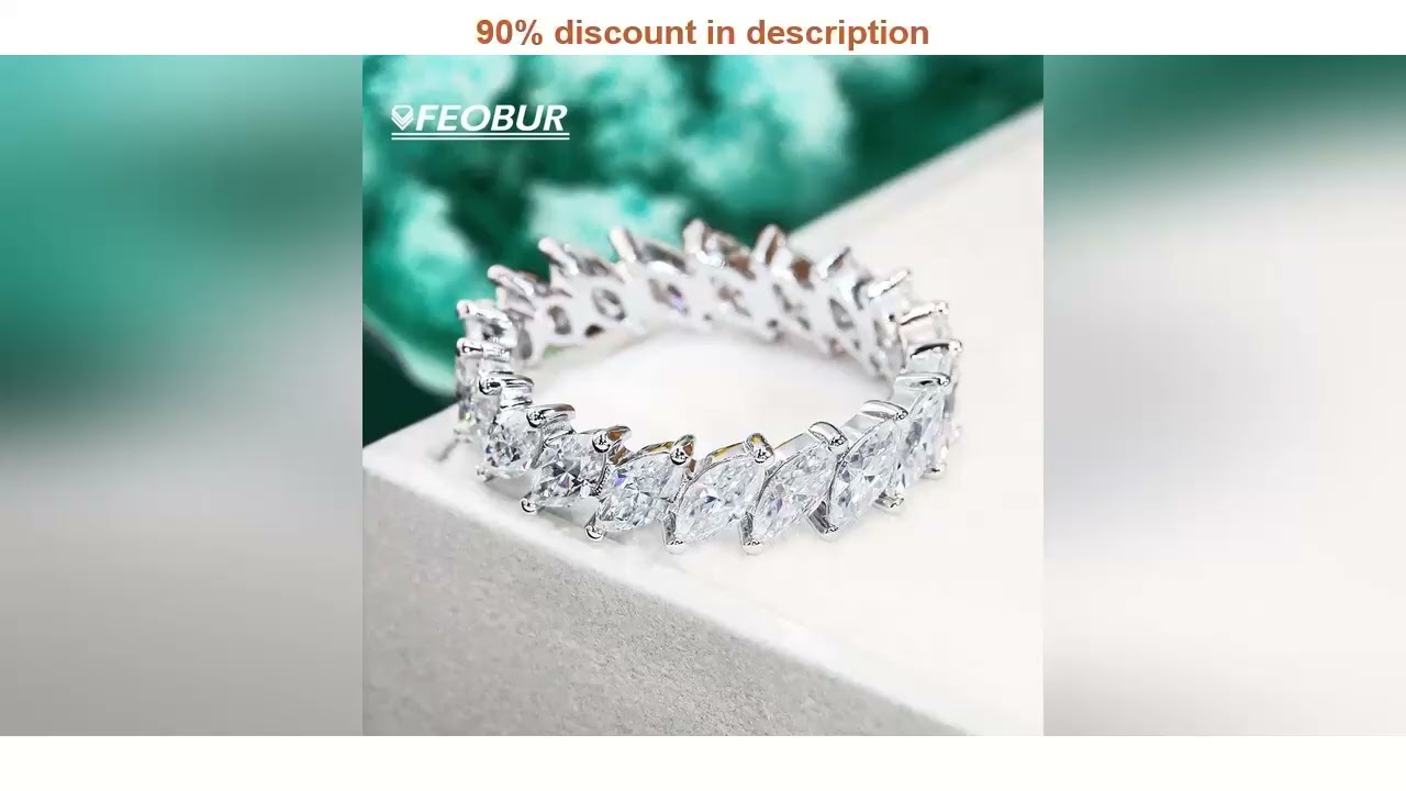 #3*6mm Marquise Cut Full Moissanite Eternity Rings for Women Men 925 Sterling Silver Engagement Wed