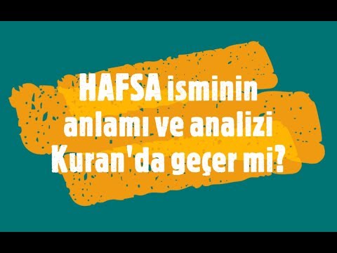 Video: Hafsah adının mənası nədir?