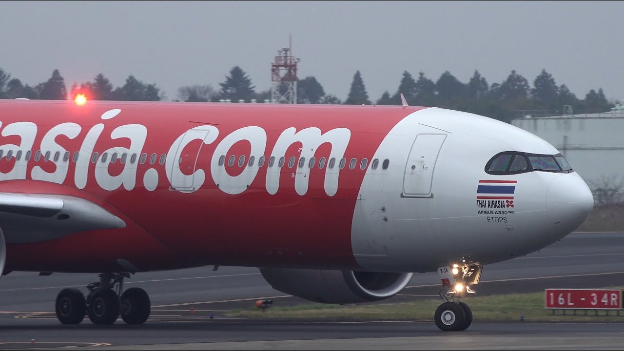 Thai AirAsia X Airbus A330neo HS-XJA Landing at NRT 34R