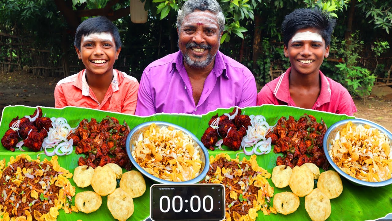 Street Food Challenge | Pani Puri, Masala Puri, Kaalan, Chicken 65, Chili Chicken Eating Challenge