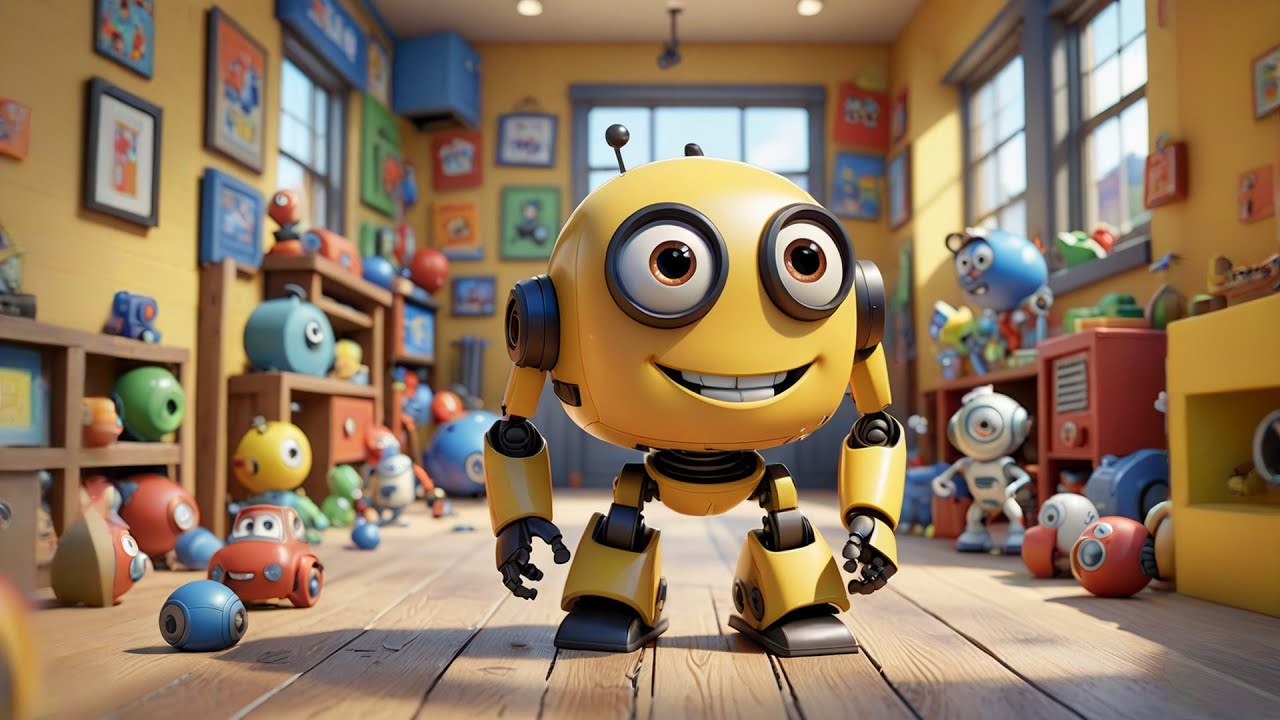 Four Toy Robots Beep and Zoom + More Nursery Rhymes & Kids Songs