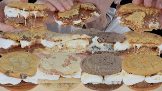 ASMR Sweet S’mores Cookie Sandwiches *Chocolate Chip, Cinnamon Crunch, Oreo, Reese’s Peanut Butter