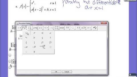 finding values to make a piecewise differentiable