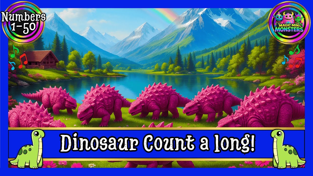 Dinosaur Count a long! | Counting Dinosaurs 1-10 | Fun | Magic Mini Monsters 
