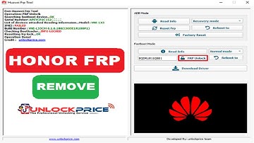 ► HONOR FRP TOOL | GOOGLE ACCOUNT REMOVE BY FRP KEY ✔️ | VNE-LX3 | Honor X6s |  #UnlockPrice