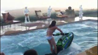 Amazing Jet Ski flips in a swimming pool!