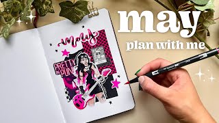 may 2024 bullet journal plan with me 🎸🖤 bullet journal inspiration for beginners