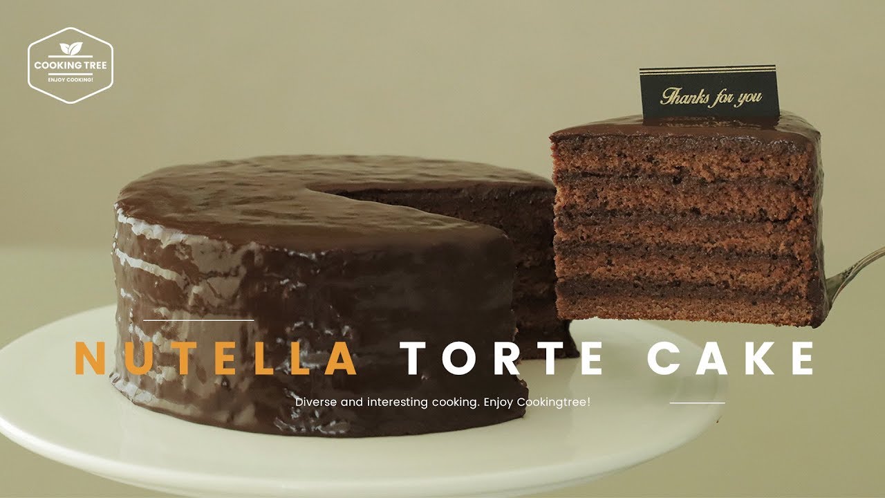 누텔라 토르테 만들기,초콜릿 글레이즈 케이크:Nutella Torte Cake,Chocolate Glaze Cake - Cooking tree 쿠킹트리*Cooking ASMR