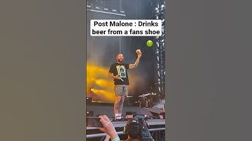 Thumbnail of Post Malone drinks beer from a fans shoe in Australia