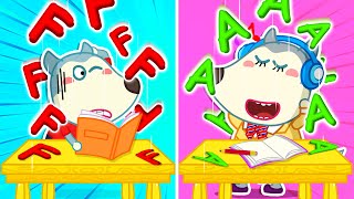 Good vs Bad Student Study Challenge with Lycan and Family 🐺 Funny Stories for Kids @LYCANArabic