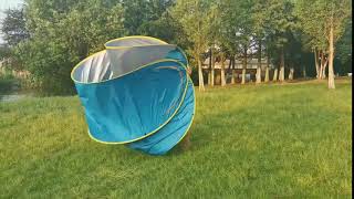 How to fold up a pop up beach tent