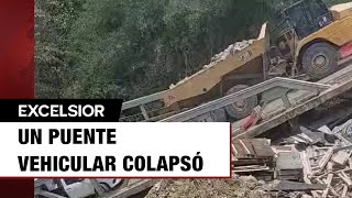 Colapsa puente vehicular en San Luis Potosí