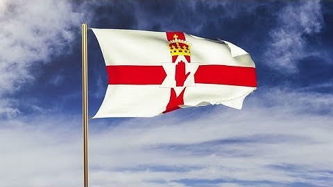 4K North Ireland flag waving in the wind. Green screen, alpha matte. Loopable animation Stock video