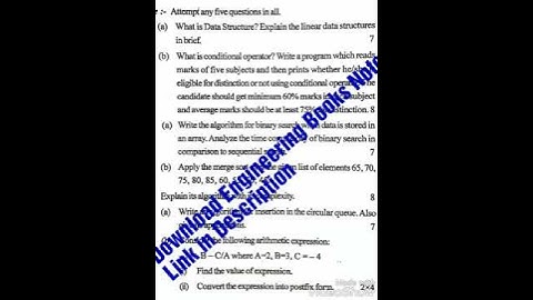 Data Structure And Algorithm KUk 2018 Paper ECE