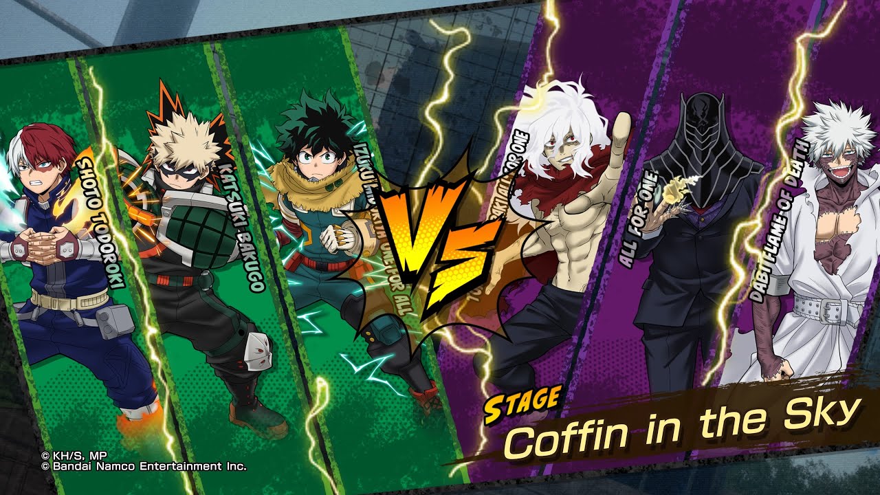 Deku, Bakugo, and Todoroki VS Shigaraki, All For One, and Dabi - My Hero Academia All’s Justice 
