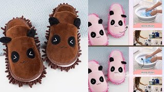 1 Pair Detachable Mop Slippers Shoes Microfiber Chenille Soft Comfortable Dust Dirt Haiar Cleaner