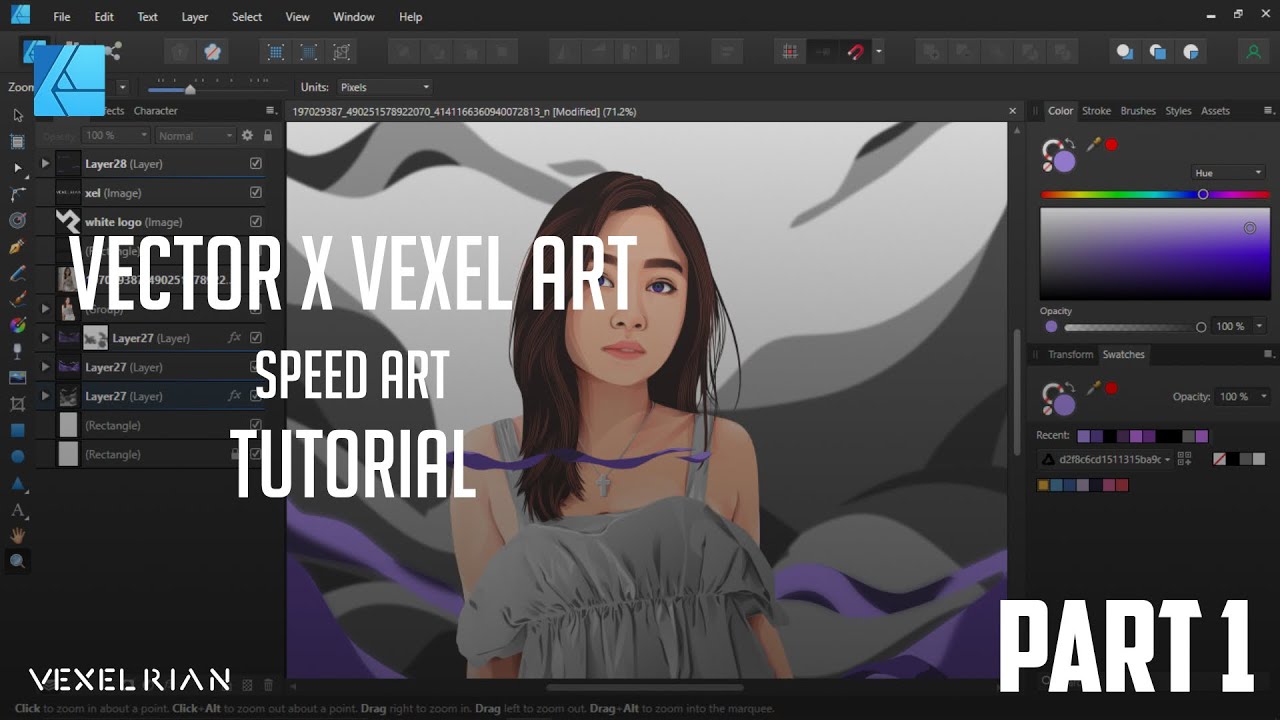 How to Make Vector x Vexel Art in Affinity Designer | Timelapse / Speed ...
