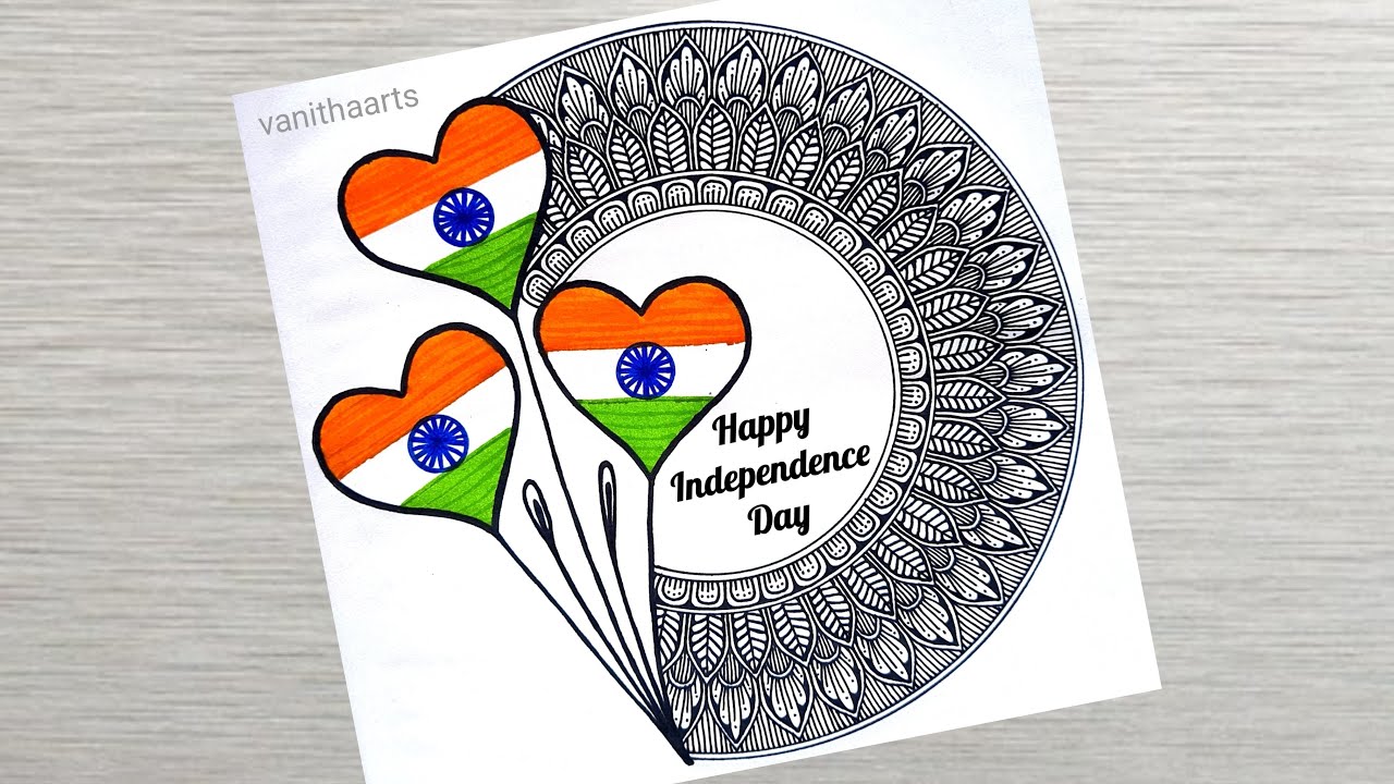 Happy Independence Day Mandala Art | how to draw mandala for beginners | Independence Day Drawing