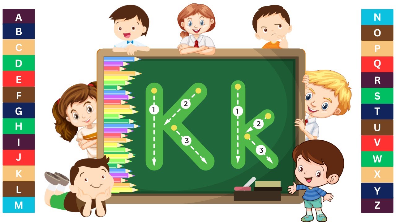 Alphabet K Tracing - How to write letters for children - Teaching ...