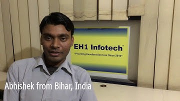 Abhishek from Bihar giving EH1-Infotech Cybersecurity PHP Training Feedback