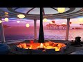 Rest in a comfortable shelter on the calm sea | wave sound | fireplace sound