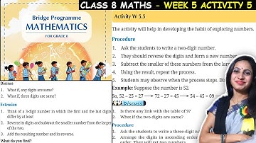 Class 8 Maths Bridge Program Course | Activity W 5.5 for Week 5 | 8th Class Maths New NCERT Book