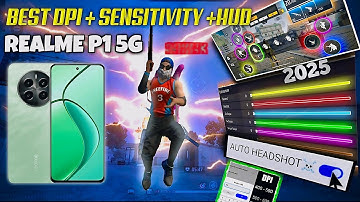 Realme P1 5G free fire best auto headshot dpi hud sensitivity setting😱| Realme P1 5G freefire test