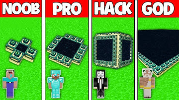 Minecraft Battle: NOOB vs PRO vs HACKER vs GOD! END PORTAL BUILD CHALLENGE in Minecraft