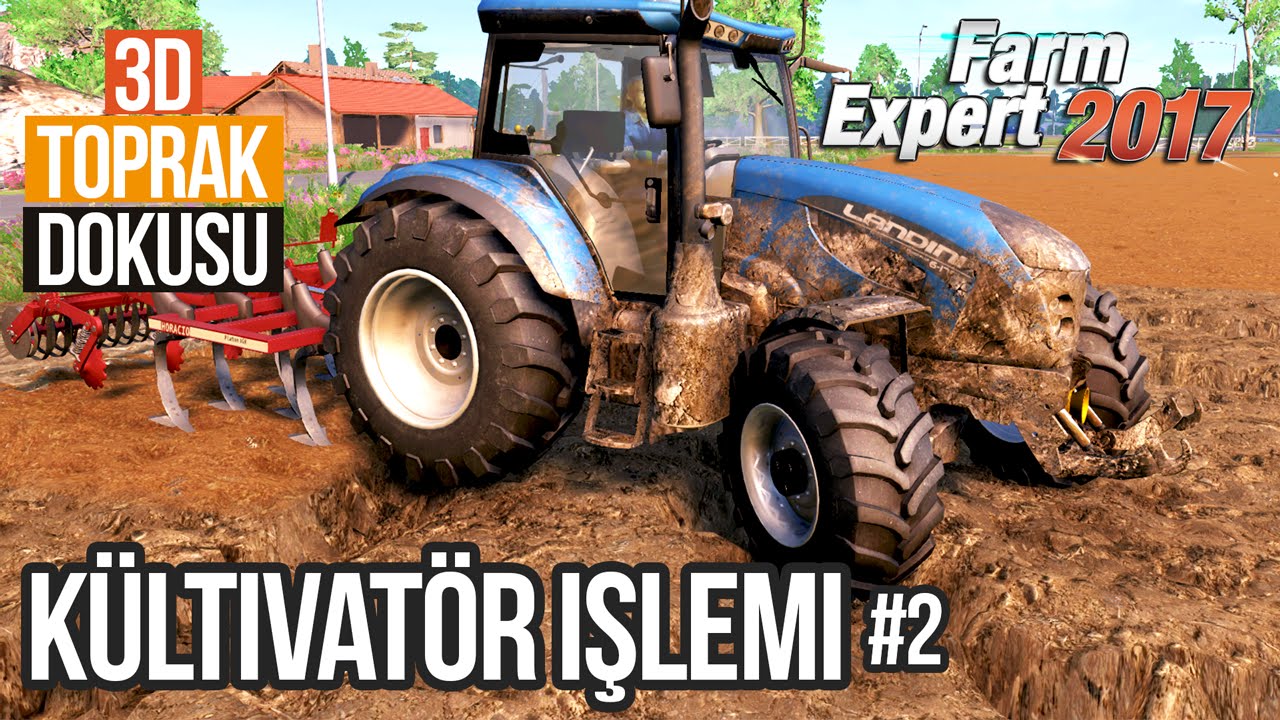 Farm Expert 2017 Landini Traktör ile Kültivatör (3D Toprak Dokusu) 2. Bölüm