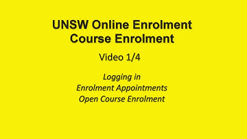 Course Enrolment 1 of 4 – Logging in, enrolment appointments, open course enrolment