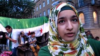 Syrians protesting in London against Putin