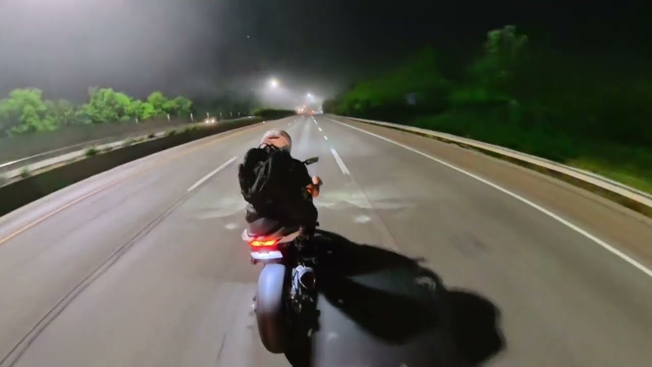 ZX4RR foggy night commute 0725 - YouTube
