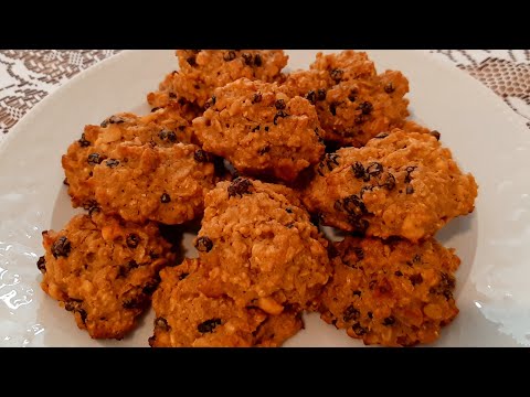 ♦️Yulaflı üzümlü nefis kurabiye tarifi😍Şekersiz sağlıklı tarifler|Lif kaynağı kurabiyeler