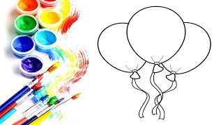 Easiest way to draw BALLOONS! - drawing air balloons /Как нарисовать воздушные шары- рисуем шарики